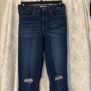 Ripped Frayed bell bottom jeans